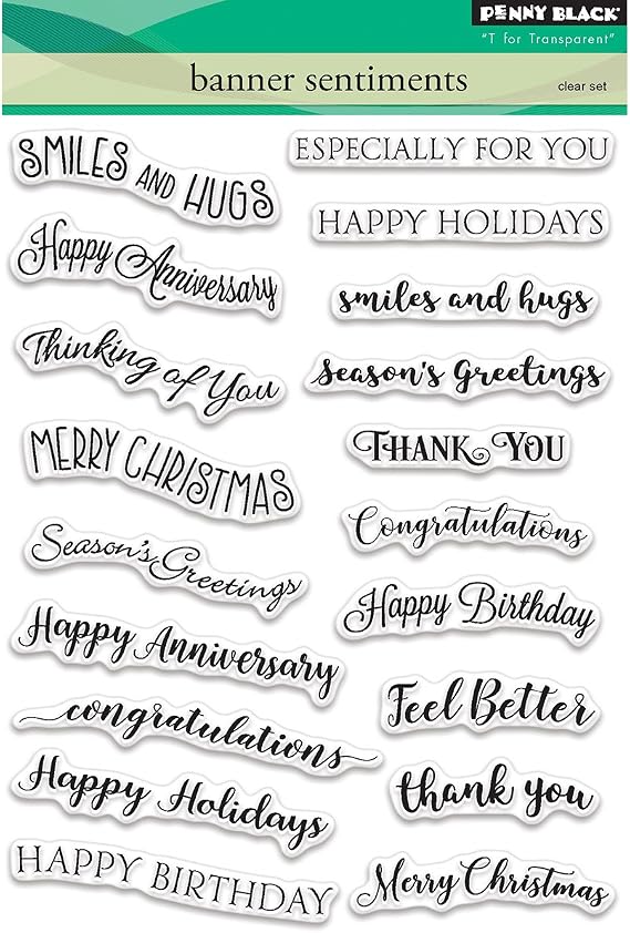 penny black Clear Stamp Set,30-423,Banner sentiments