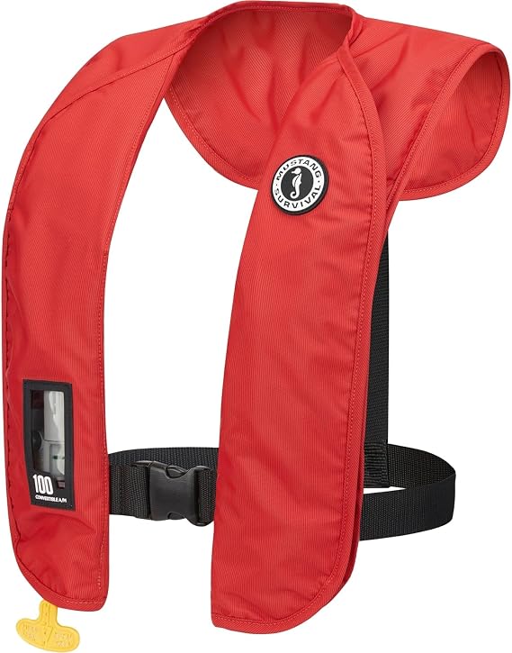 MUSTANG SURVIVAL MIT 100 Convertible A/M Inflatable Life Jacket Red