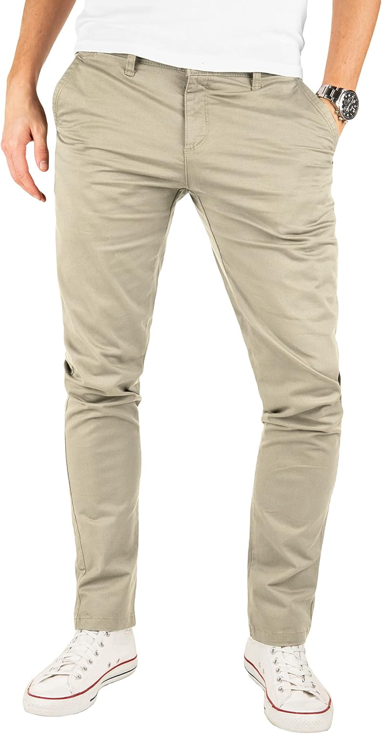 Yazubi Mens Chino Trousers – Kyle Slim Fit Design – Chino Trousers with Stretch Content