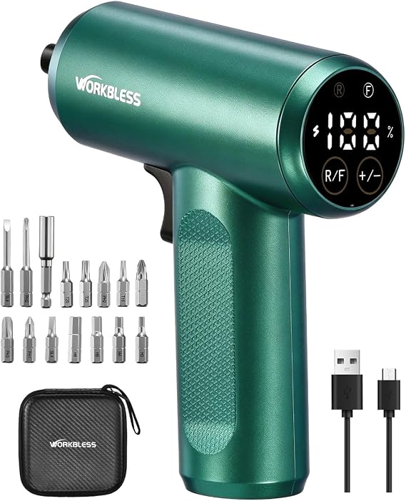 Cordless Screwdriver Set 3.7V with LCD Touchscreen Display