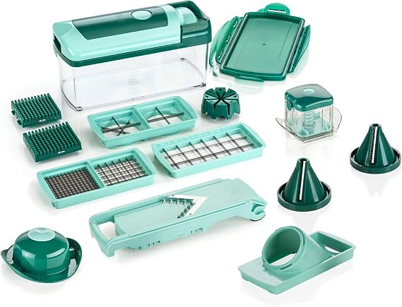 Genius Vegetable and Fruit Cutter, Mint Green, 26.5 x 11.5 x 14.5 cm