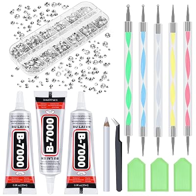B7000 Jewelry Clear Glue Worm & Caterpillar Killer InsecticidePesticide 60 Size 30000pcs Flatback Rhinestones Wax Pencil Dotting Pen Tray Tool Fabric Glue for Nail A