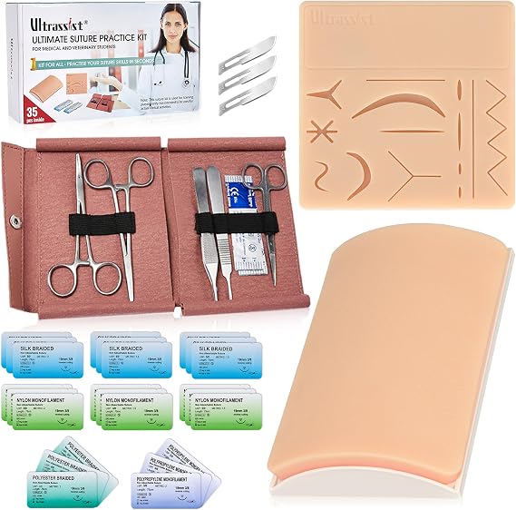 Suture Practice Kit, Dual Silicone Training Pads