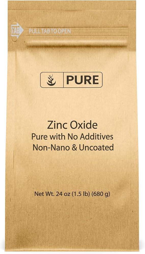 Pure Original Ingredients, Zinc Oxide Powder, 1.5 Lb | For DIY cosmetics, sunscreen, and skincare formulations