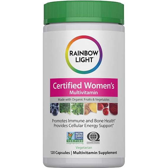 Rainbow Light Multivitamin for Women | 120 Capsules | with Organic Fruits and Vegetables | Vegetarian, Non-GMO