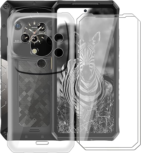 for Ulefone Armor 28 Ultra Thermal Case with 2 x Tempered Glass Screen Protector, Clear Soft TPU Shockproof Case for Ulefone Armor 28 Ultra Thermal (6.67"), Slim Anti-Scratch Cover - Clear