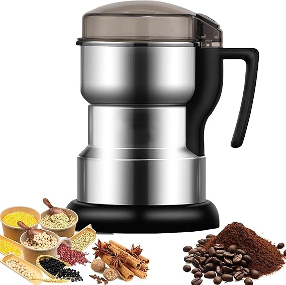 Electric Spice Grinder,Household Grinding Mill,400W Spice Blender All Stainless Steel Body,Dry Grinding Machine, High Speed Crushing, for Coffee Bean, Spices, Herbs, Nuts-Xian