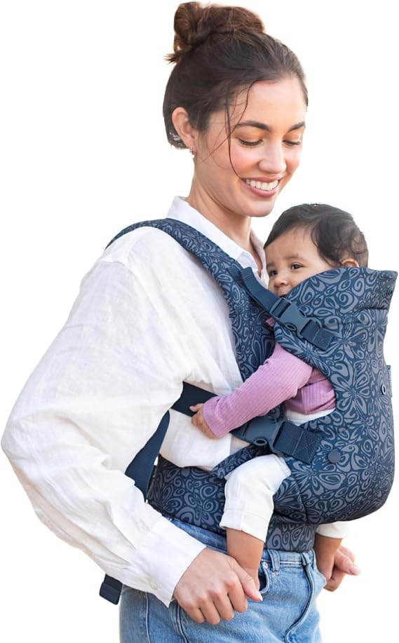 Infantino Flip Advanced 4-in-1 Baby Carrier - Ergonomic, Convertible, Face-in and Face-Out Front and Back Baby Carrier Newborn to Toddler 3.6-14.5 kg, Floral Navy