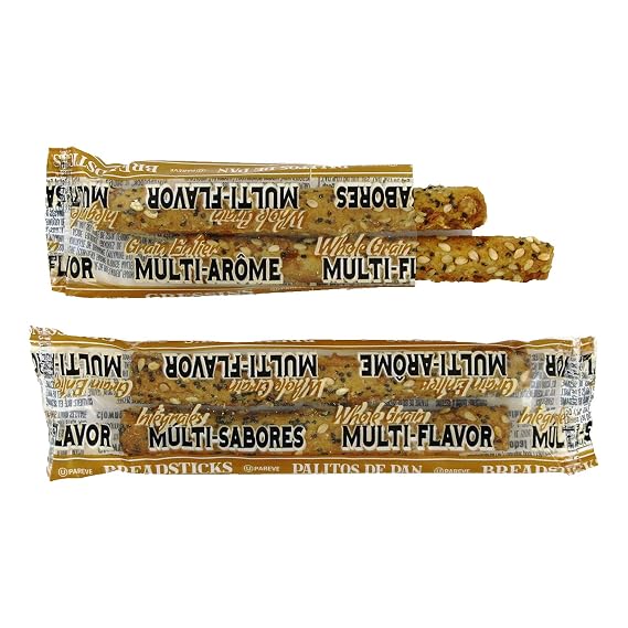 Clown Global Brands Everything Whole Grain Breadsticks | 100-Count Case | Two Breadsticks per Individually Wrapped Pack | No Additives or Preservatives | Baked to Perfection | Healthy Snacking