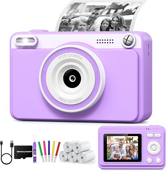 GREENKINDER Kids Camera Instant Print 2.4" Screen, 1080P Digital Camera Toy