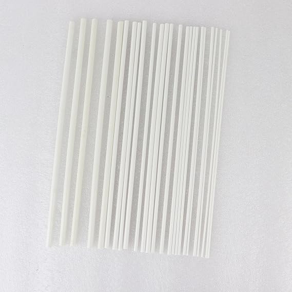 ABS Plastic Round Tubes, 5 Sizes 2-6mm, 25cm Length, White, 25-Piece Set for Model Making