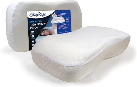 Splintek SleepRight Side Sleeping Pillow SleepRight Memory Foam Pillow Best Pillow for Sleeping On Your Side 24" x 3" Standard Size