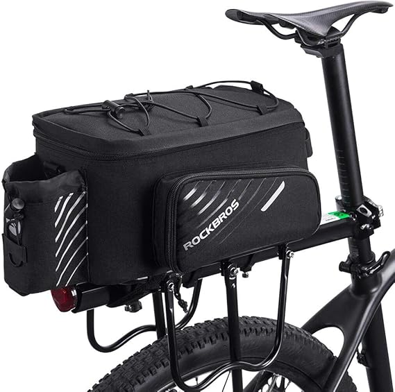 ROCKBROS 15L Bike Rear Rack Bag Pannier Trunk Bag with Rain Cover