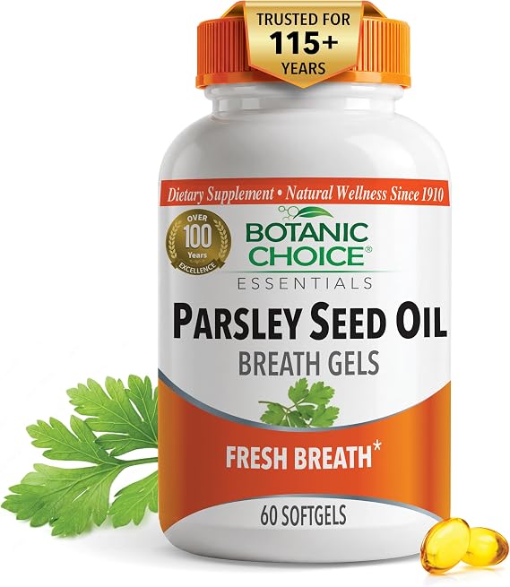 Botanic Choice Parsley Seed Oil 60 Softgels Fresh Breath Odor Neutralizer