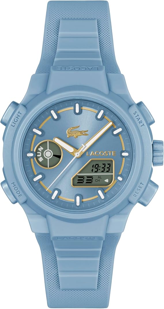 Lacoste Analog Digital Chrono Watch for Men LC33 Collection with Silicone Strap