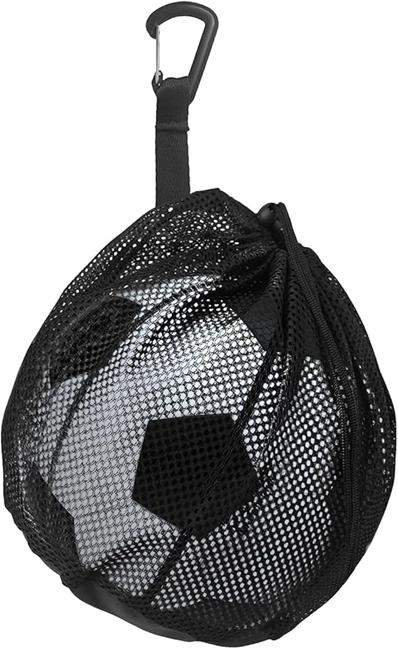 Single Ball Bag: Ball Storage Bag,Mesh Carry Bag Sport Ball Storage Bag Drawstring Sling Back Bag Carrying Basketball/Volleyball/Soccer Football/Swim Ball Bag