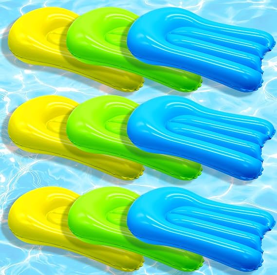 9 Pcs Inflatable Bodyboards for Slip Water Slide, 15.6 X 21.3 in Lawn Water Slides Inflatable Boards, Portable Surfboard for Outdoor Lawn Water Slide, Summer Outdoor Water Fun Supplies
