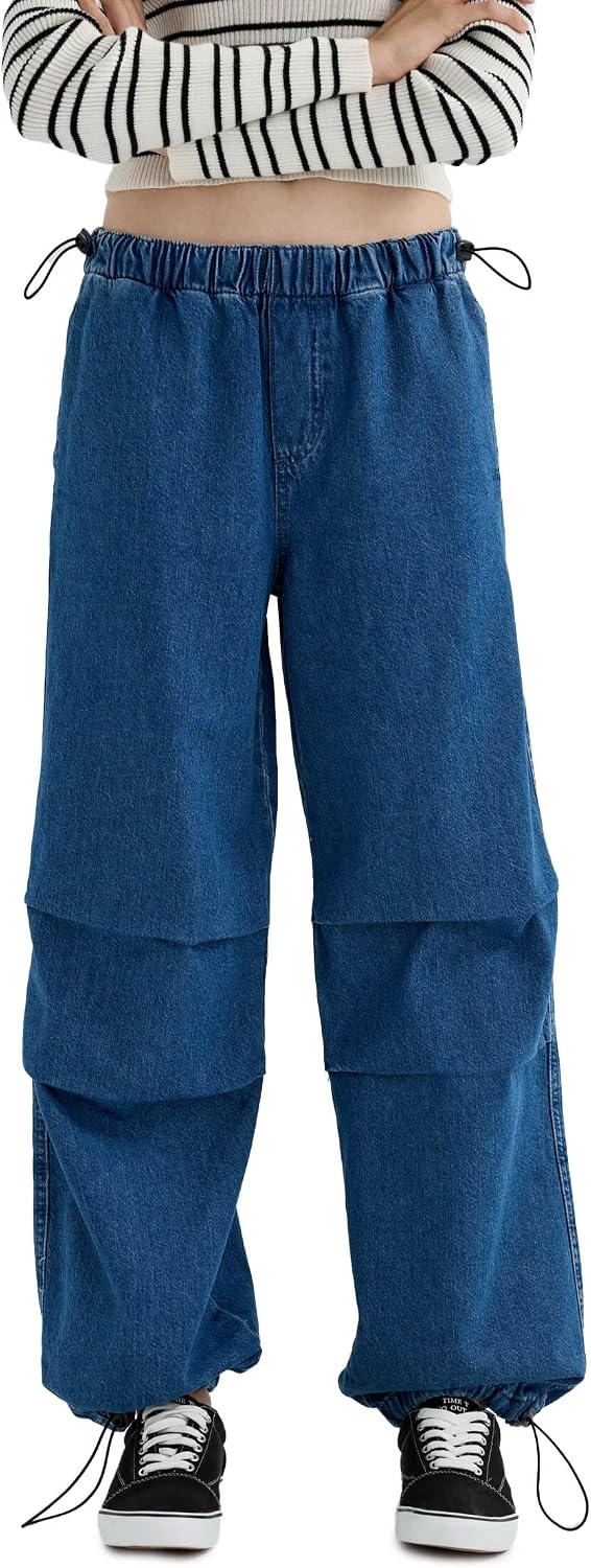 DeFacto Womens High Waist Flexible Leg Jogger Mold Long Size 100% Cotton Jean Trousers