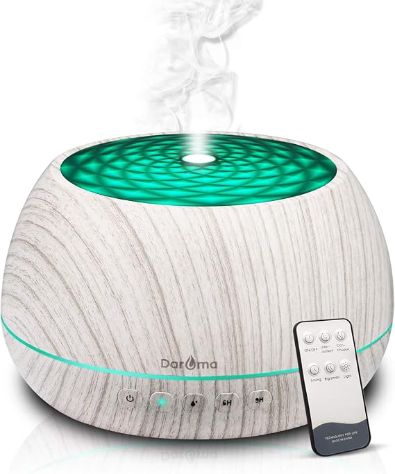 DAROMA 1000ML Essential Oil Diffuser with Bluetooth Speaker & Remote, 2026 Upgrade Aromatherapy Diffuser,Aroma Diffuse with Music Player Function,Humidifier,LED Light in 7 Colors,Home Office Bedroom