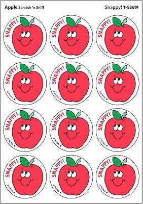Snappy!Apple Scent Retro Stinky Stickers by TREND; 24 SealsPack - Authentic 1980s Designs!