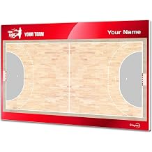 Tactical Handball Trainer Whiteboard Double-Sided Suitable for Dry Erase Marker Pen PERZONALIZED with Color, Crest or Logo, Name and Club