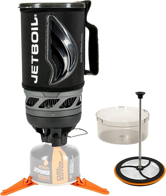 Jetboil Flash Java Kit Camping and Backpacking Stove Cooking System with Silicone French Press Coffee Maker