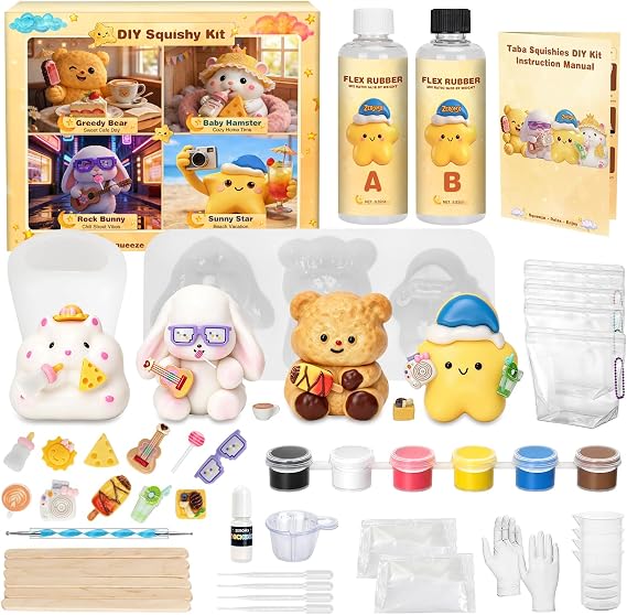 Taba Squishy Making Kit, All-in-one Beginner Kit for Squishy Maker