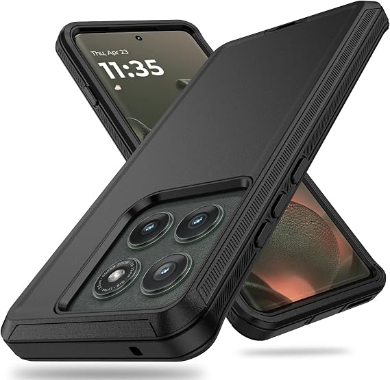 ACAGET for Motorola Moto Edge 2025 Case Rugged Protective Phone Cases Black