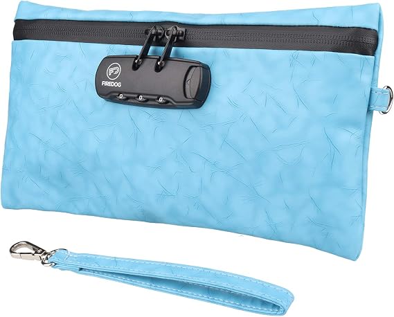 FIREDOG Smell Proof Pouch with Combination Lock (Blue)