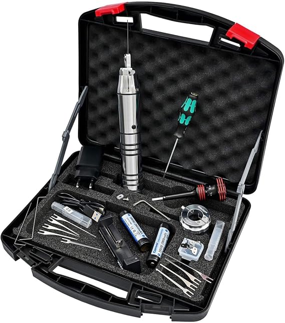 MULTIPICK Kronos Electric Pick Set – [Made in Germany] Electric Tools for Locksmith – Professional Locksmith Pick – for Opening Doors and Locks – Lockpick Gun Set