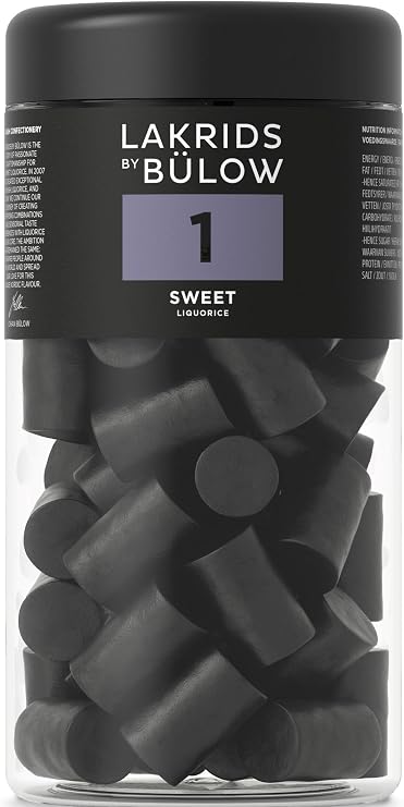 LAKRIDS BY BÜLOW - 1 - Sweet - 360g - Vegan Gourmet Liquorice from Denmark - Gluten Free Sweet Liquorice
