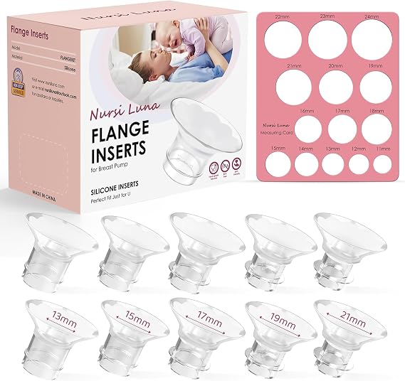 Nursi Luna Flange Sizing Kit for 24mm Breast Pumps, 10PCS