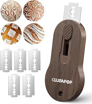 CLUEAPOP Bread Lame | Sourdough Scoring Tool | Bread Scoring Tool | Lame Bread Tool | Sourdough Tools Includes 5 Bread Razor Blades, Extractable & Magnetic Scoring Knife for Bread Baking