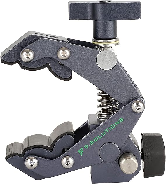 9.Solutions Savior Clamp With Socket, Articulated Jaws, Hexagonal Socket for 5/8" Pins, Max Load: 66lbs, 9.XS1005B, fit firmly onto any oddly shaped object