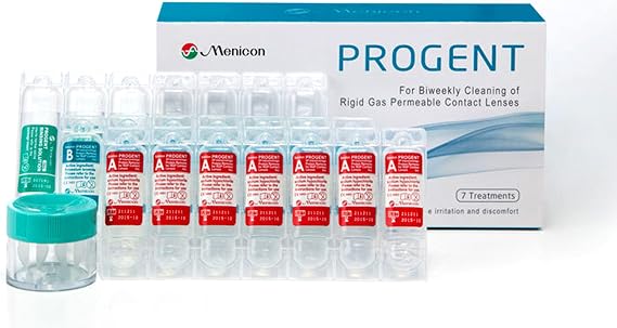 Menicon Progent Biweekly Contact Lens Cleaner, Removes Protein 7 Treatments