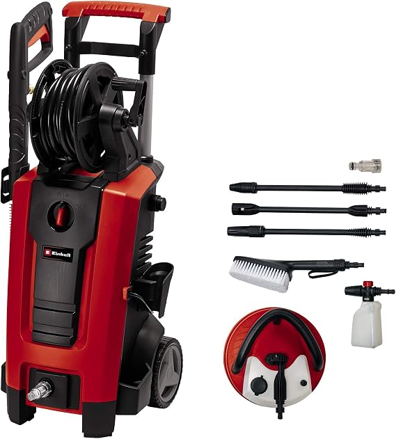 Einhell Yüksek Basınçlı Yıkama Makinesi TE-HP 170 (2.300 W, maks. 170 bar, modüler hızlı bağlantı sistemi, yüksek basınç hortumu, tabanca, lans, çeşitli nozullar, fırça, sprey kabı dahil) - 4140770 | 2300 W | 170 bar | Hızlı tork sistemi | Yüksek basınç hortumu | Tabanca | Mızrak | Çeşitli nozullar | Fırça