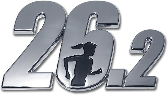 Elektroplate 26.2 Female Marathon Runner Bright Chrome Car Emblem
