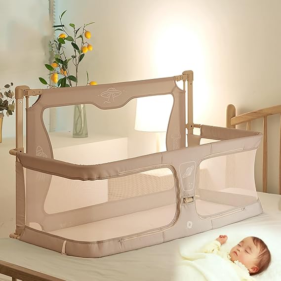 3 in 1 Baby Bassinet,bassinet bedside sleeper, 120x50cm,baby Bedside Crib,breathable bassinet,next To Me Crib,for cosleeper Bassinet Attach To Bed,Portable Crib,breathable And Visible Mesh Window ( Co