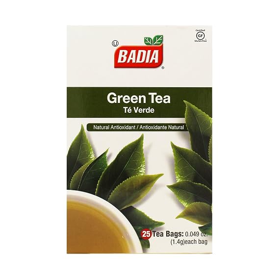 Badia Green Tea, 25 Bags Refreshing Natural Antioxidant Tea with Smooth
