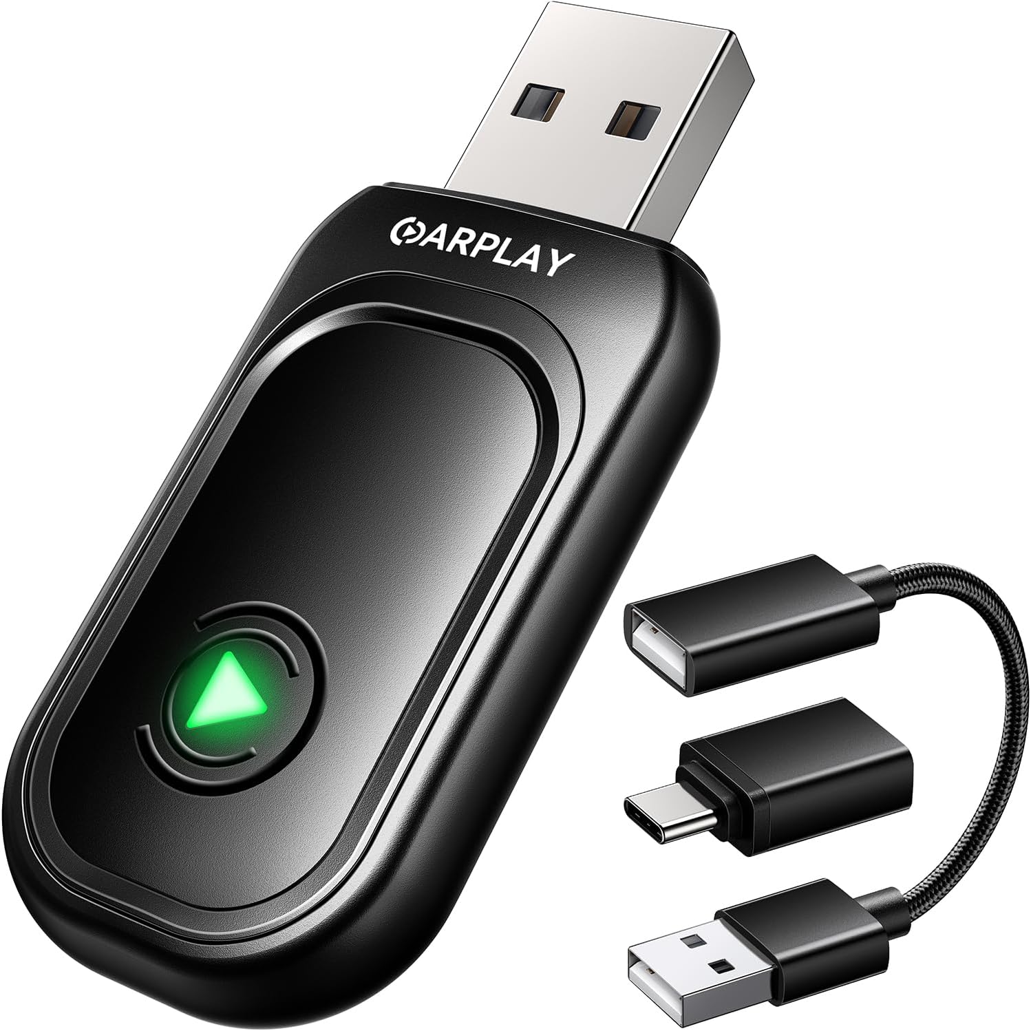 Carplay Wireless Adapter, Converts Wired to Wireless Carplay Dongle for Wireless Control Plug & Play Carplay Fit for Cars from 2017 & for Apple iPhone iOS 10 Black