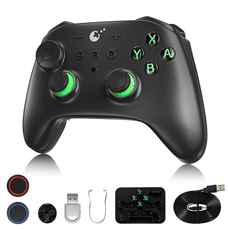 GuliKit TT Pro Wireless Controller (Black) -950mAh and Auto Wake-Up