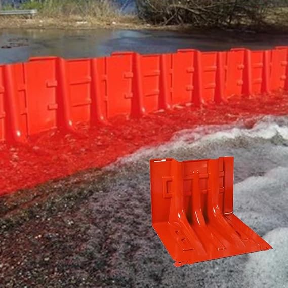 Flood Prevention Barriers,ABS Plastic Flood Barrier, 2/3/4/5/6/7/8/9/10/20/30-Pcs Flood Barrier L-Shaped Flood Barrier,for Underground Garage Warehouse Shopping(2-Pcs)