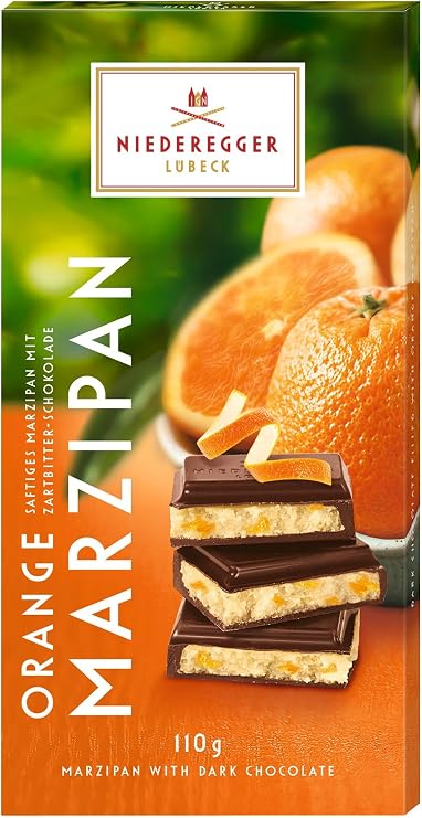 Niederegger - Marzipan Dark Chocolate Orange Bar, 110g