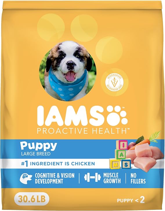 IAMS Proactive Health Large Breed Puppy Dry Dog Food, Chicken, 30.6 lb