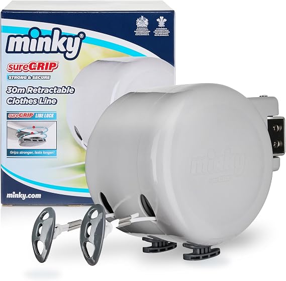 Minky 30m Retractable Clothes Line, Extendable Washing Line, Double Line
