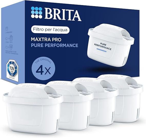 BRITA 122027 Cartridge, housing, cap: 50% extra fine mesh biological plastic activated carbon ion exchanger made of coconut shell filter cloth, white