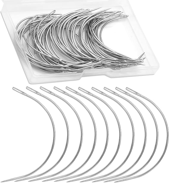 Curved Needle, 50 PCS Curved Sewing Needles, Curved Upholstery Needle