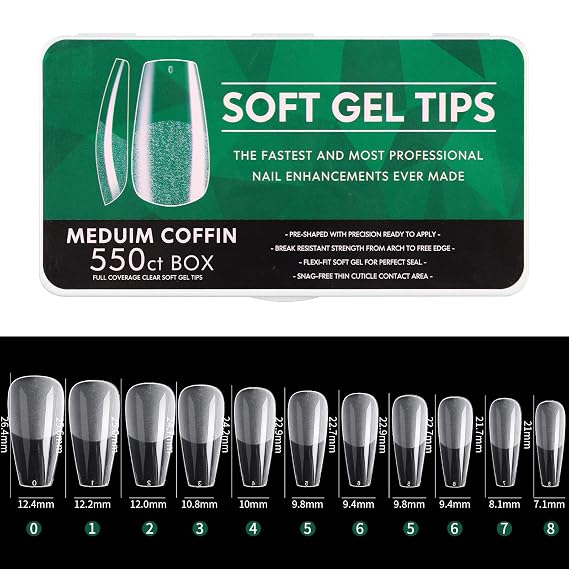 Pcs Soft Gel Full Cover Nail Tips Clear Gel False Nails Press On Nails For Nail Extension Manicure Soak Off Soak Off Nail Extensions