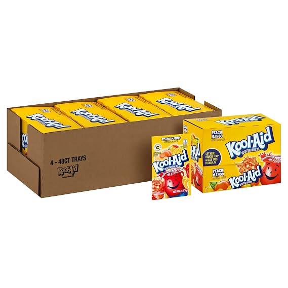 Kool-Aid Unsweetened Caffeine Free Peach Mango Zero Calories Powdered Drink Mix 192 Count Pitcher Packets