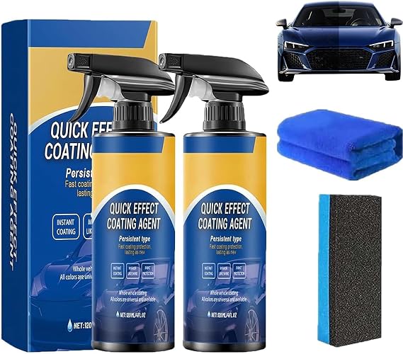 2Pcs Car Coating Spray, Quick Effect Coating Agent for Cars